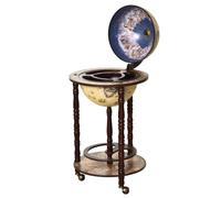 Retro Globe Drink Cabinet Medium-density fibreboard w/ Wheels Brown