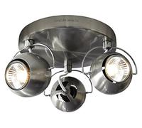 Retro Gloss Brushed Chrome 3 Way Adjustable Eyeball Ceiling Spotlight Lamp GU10