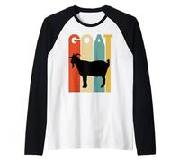 Retro Goat - Greatest of All Time, Farm Animal Lover Gift Raglan Baseball Tee