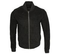 Retro Goat Suede Varsity Leather Bomber Jacket-Athens Infinity Leather Black 5XL