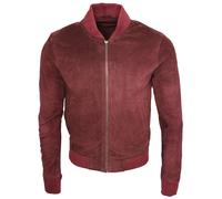 Retro Goat Suede Varsity Leather Bomber Jacket-Athens Infinity Leather Burgundy 4XL