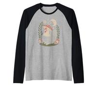 Retro Goblincore Chicken Enjoying The Magical Night Sky Raglan Baseball Tee