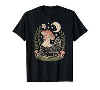 Retro Goblincore Chicken Enjoying The Magical Night Sky T-Shirt