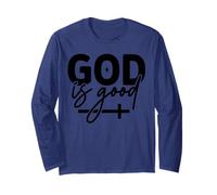 Retro God is Good Christian - Religious Gospel Faith Cross Long Sleeve T-Shirt