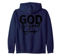 Retro God Is Good Christian - Religious Gospel Faith Cross Zip Hoodie