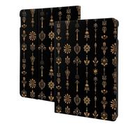 Retro Gold Texture Q Print Compatible with ipad 9th/8th/7th Generation Case Cover, Tablet Cases Compatible with ipad Case 10.2 Inch, Auto Wake/Sleep, Folio Stand