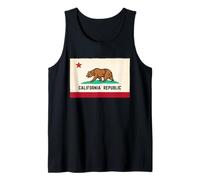 Retro Golden State Bear Graphic California Republic Tank Top
