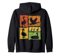 Retro Goose Gaggle Graphic Farm Animal Geese Farmer Zip Hoodie