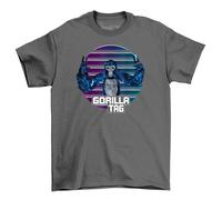 Retro Gorilla Tag T-Shirt - Ape-solutely Hilarious! Funny Unisex Tee, Perfect for Tagging Along with Style. Go Bananas! Grey