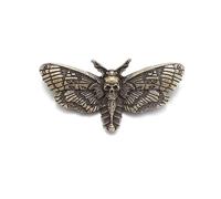 Retro Goth Death Skull Moth Brooch for Men and Women Fashion Butterfly Insect Personalized Hip Hop Rock Jewelry