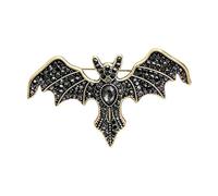 Retro Gothic Bat Brooch with Rhinestone for Clothing Bags Scarves Sweaters | Solid Alloy Bat Lapel Pin Features Secure Buckle and Elegant Design for Outfits