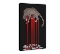 Retro Gothic Cat Warrior Art Canvas Poster Wall Art Decor Print Picture Paintings for Living Room Bedroom Decoration 12x18inch(30x45cm)