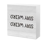 Retro Gothic Desk Accessories Maximalist Funny Gifts for Women Men Coworkers Boss Friends Stay Weird Sign Decor Decorations for Home Office Desk Bar Living room 5x5 Inch
