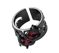 Retro Gothic Rings With Crystal And Black Thorn Adjustable Zircon Stone Open Rings Unique Jewelry For Stylish Individuals Unique Gothic Jewelry