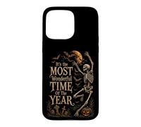 Retro Gothic Skeleton Dancing Halloween Moon Art Case for iPhone 15 Pro Max