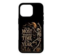 Retro Gothic Skeleton Dancing Halloween Moon Art Case for iPhone 16 Pro