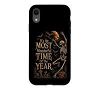 Retro Gothic Skeleton Dancing Halloween Moon Art Case for iPhone XR
