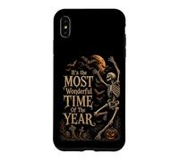Retro Gothic Skeleton Dancing Halloween Moon Art Case for iPhone XS Max