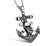 Retro Gothic Skull Pendant Necklace Men Women Devil Wings Skeleton Head Chain Necklace Biker Punk Hip Hop Jewelry Present