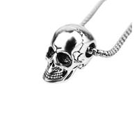 Retro Gothic Small Skull Ghost Head Pendant Necklace Suitable for Men and Women Fashion Personality Punk Jewelry Gifts