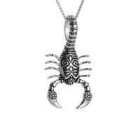 Retro Gothic Twelve Constellations Scorpio Scorpion Pendant Necklace Men's Personality Domineering Punk Rock Party Jewelry Gift