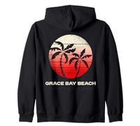 Retro Grace Bay Beach Turks and Caicos Zip Hoodie