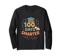 Retro Graduation Cap 100 Days Design Long Sleeve T-Shirt