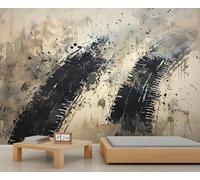 Retro Graffiti Mural Ink Wash Print Wallpaper Industrial Wall Mural Giant 3D Wallpaper Commercial Scale Coffee Shop Lounge Gallery (Non-self-Adhesive)