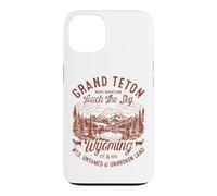 Retro Grand Teton Wyoming Mountain Wildlife Nature Art Case for iPhone 13