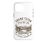 Retro Grand Teton Wyoming Mountain Wildlife Nature Art Case for iPhone 16 Pro Max