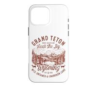 Retro Grand Teton Wyoming Mountain Wildlife Nature Art Case for iPhone 16 Pro Max