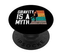 Retro Gravity Is A Myth Boulderer Bouldering Funny Climbing PopSockets Swappable PopGrip