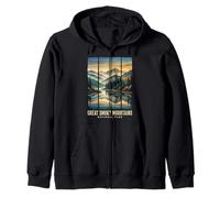 Retro Great Smoky Mountains National Park Reflection Zip Hoodie