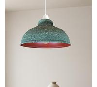 Retro Green Cama Metal Lamp Shade - 29cm Replacement Ceiling Light Shade, Industrial Easy Fit Pendant Lampshade for Table Lamp, Living Room, Bedroom, Kitchen & Hallway Lighting