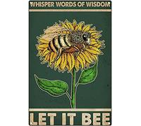 Retro Green Let It Bee Vertical Poster Metal Tin Sign Vintage Retro Wall Decor Art 12x16 Inches(30x40cm)
