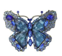 Retro Green Rhinestone Butterfly Pin - Elegant Antique Dress Brooch for Formal Events or Gowns