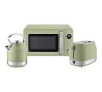 Retro Green Swan Kitchen Set with Kettle Toaster Microwave