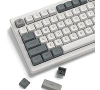 Retro Grey keycaps PBT,XDA Profile Keycaps 75 Percent,Dye-Sub,Double Shot keycap, 139keys Custom Keycaps for Gateron MX Switches Mechanical Keyboard (spacebar is 6.25U/7U,only keycap)