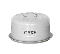 Retro Grey Vintage Cake Storage Tin 29x29x29cm Holder Plate Stand Store Dome Kitchen Worktop