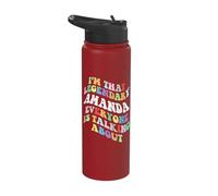 Retro Groovy Amanda Personal First Name Funny Mothers Day Stainless Steel Insulated Water Bottle