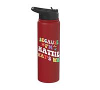 Retro Groovy Because Im Hattie Thats Why Funny Custom Name Stainless Steel Insulated Water Bottle
