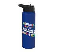 Retro Groovy Because Im Hattie Thats Why Funny Custom Name Stainless Steel Insulated Water Bottle