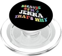 Retro Groovy Because Im Jenna Thats Why Funny Custom Name PopSockets PopGrip for MagSafe