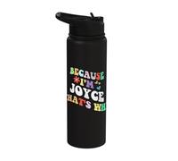 Retro Groovy Because Im Joyce Thats Why Funny Custom Name Stainless Steel Insulated Water Bottle