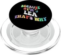 Retro Groovy Because Im Lea Thats Why Funny Custom Name PopSockets PopGrip for MagSafe