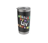Retro Groovy Because Im LIV Thats Why Funny Custom Name Stainless Steel Insulated Tumbler