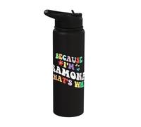 Retro Groovy Because Im Ramona Thats Why Funny Custom Name Stainless Steel Insulated Water Bottle