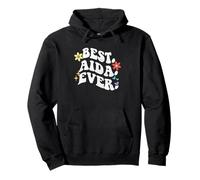 Retro Groovy Best AIDA Ever First Name Mother's Day Girl Pullover Hoodie