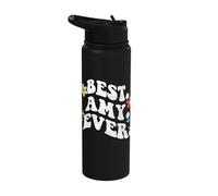 Retro Groovy Best Amy Ever First Name Mother's Day Girl Stainless Steel Insulated Water Bottle
