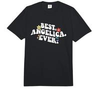 Retro Groovy Best Angelica Ever First Name Mother's Day Girl Comfort Colors Adult Heavyweight T-Shirt